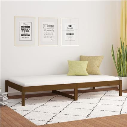 vidaXL Sofá-cama 80x200 cm madeira de pinho maciça castanho mel