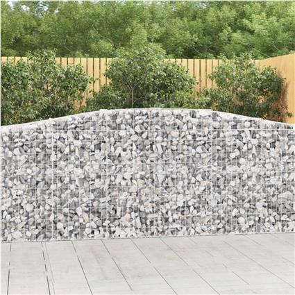 vidaXL Cestos gabião arqueados 8pcs 400x50x100/120cm ferro galvanizado