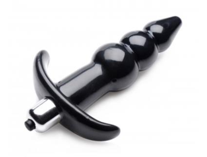 Plugue Anal Vibrante Borbulhante Com Ranhuras Pretas FRISKY