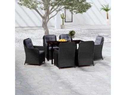 Conjunto de Refeição com 7 Peças (140 x 70 x 74 - Preto)