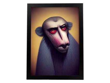 NACNIC Chimpanzee Tolerant T Burton Ilustrações E Pôsteres De Animais Inspirados Na Arte Gótica E Sombria De Burton A4 Quadro Preto