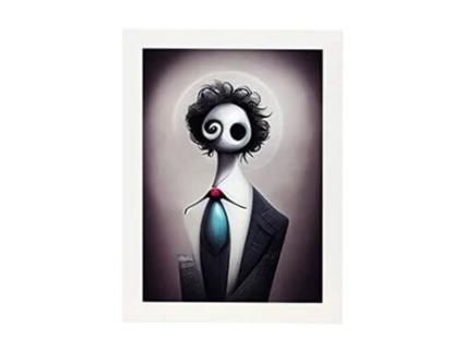 NACNIC Valient Admigador Placa T Burton Ilustrações De Profissões E Negociações Inspiradas Na Arte Gótica E Escura A3 Marco Blanco