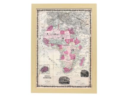 Cartazes Geográficos De NACNIC Em Estilo Vintage Mapa Da África De 1862 Ilustrações De Mapamundis Antigos Em Tons De Sépia A4 Com Armação Branca