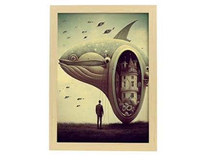 NACNIC Ballena Poster No Surrealismo Cinematográfico Ilustrações E Gravuras De Desenhos Animados Abstratos E Artísticos Para A3 Wood Marcos