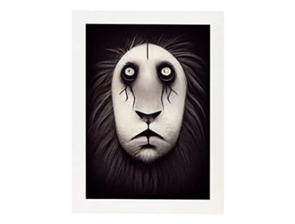 NACNIC Plact Energy Lion Style T Burton Ilustrações E Pôsteres De Animais Inspirados Na Arte Gótica E Sombria De Burton A3 Marco Blanco