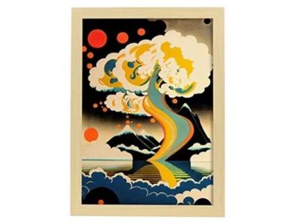 NACNIC Poster Up No Estilo De Arte Japonesa Ukiyo Paisagens Abstratas E Surreais Nas Ilustrações Design De Interiores E Decoração A3 Wood Marcos