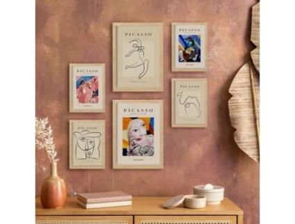 Conjunto De NACNIC De 6 Pôsteres Em Tinta Preta Harmonia Folhas Artísticas Artísticas E Oceânicas Para Tamanhos A3 E A4 Marca Negra