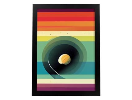 Placa NACNIC No Estilo Abstrato Planetário Ilustrações Artísticas Impressionantes E Modernas Em Cores Para A4 Quadro Preto