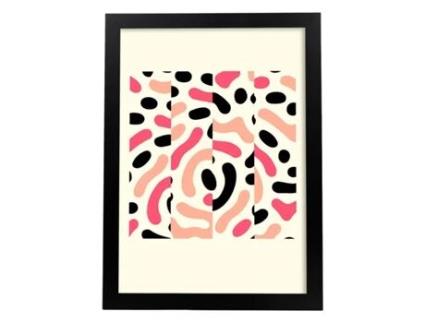 Perda Rosa 10. Pósters Com Ilustrações Abstratas No Estilo Geomé E Tric. Tons Rosa E De Bolo. Sem Quadro