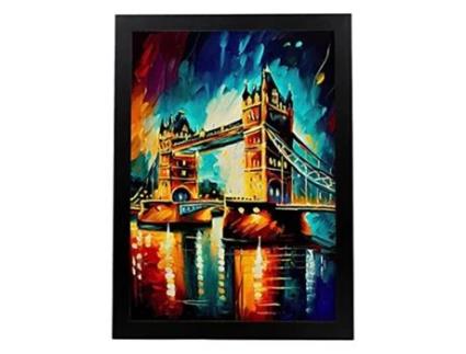 Poster NACNIC De Puente De La Torre Em Estilo De Tinta A Óleo Ilustrações De Monumentos E Cidades Em Estilo Fotográfico Em Cores A3