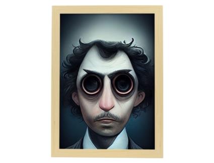 NACNIC Curioso Jornalista Lamina No Estilo De T Burton Ilustrações De Negociações Inspiradas Na Arte Gótica E Escura Estrutura De Madeira A4