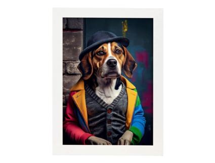 Folha De Beagle Cooperativa De NACNIC Em Estilo De Fotografia Em Cores Ilustrações Engraçadas Realistas De Animais Com Roupas Humanas A4 Marco Blanco