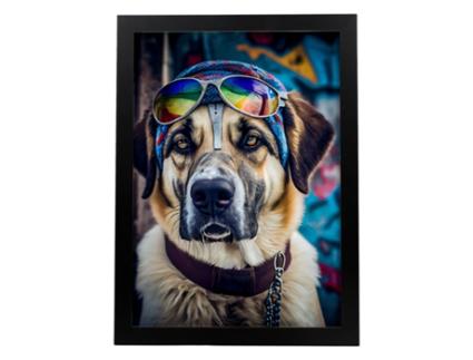Folha De Pastor De Anatolia NACNIC Determinada Em Fotográfico De Cores Ilustrações Engraçadas Realistas De Animais Com Roupas Humanas A4 Quadro Preto