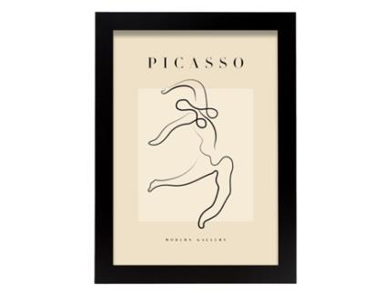 NACNIC Picasso Collection Poster 3 Ilustrações Em Surrealismo E Cubismo Exposição De Arte Para A4 Com Estrutura De Cor De Madeira