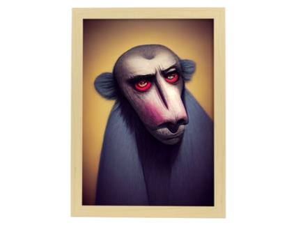 Folha De Chimpanzé De Energia NACNIC T Burton Ilustrações E Pôsteres De Animais Inspirados Na Arte Gótica E Sombria De Burton Estrutura De Madeira A4