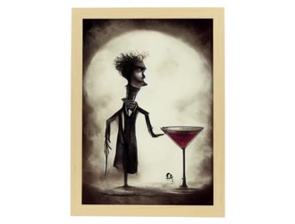 NACNIC Plach Tolerantente Do Estilo Do Estilo De T Burton Ilustrações De Negociações Inspiradas Na Arte Gótica E Escura Estrutura De Madeira A4