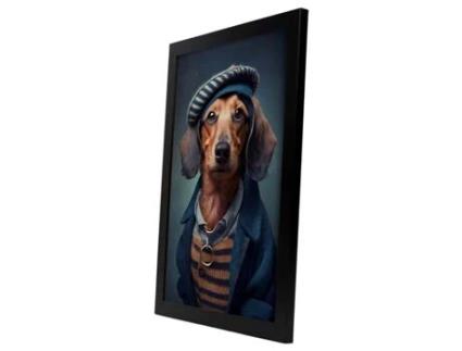 NACNIC Dachshund Estilo Cooperativo Estilo Fotografia Em Cores Ilustrações Engraçadas Realistas De Animais Com Roupas Humanas A3 Quadro Preto