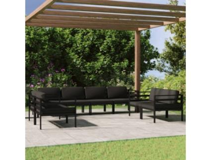 Conjunto de Relax com 8 Peças com Almofadas (64,5 x 70 x 64,5 - Alumínio - Cinzento)