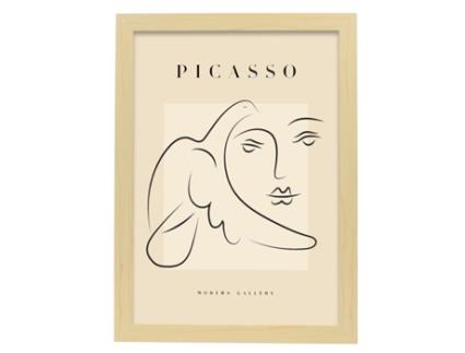 NACNIC Picasso Collection Poster 1 Ilustrações Na Exposição Surreal E De Arte Do Cubismo Para Decoração De Interiores Tamanho A4 Com Armação Branca
