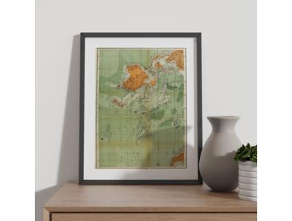 Cartazes Geográficos De NACNIC Em Estilo Vintage Oceania Mapa De 1893 Ilustrações De Mapamundis Antigos Em Tons De Sépia Tamanho A3 Com Armação Branca