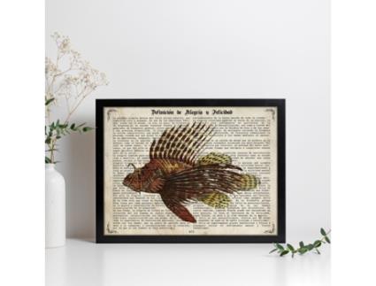 Pôster De Peixe Marinho. Limine De Peixes Escorpiin Com Definição. Design De Peixes Marinhos Com Definições.