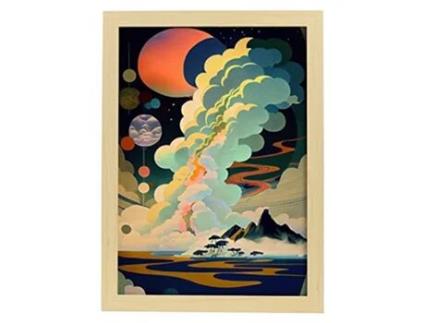 Nuvens De Pôsteres NACNIC No Estilo Da Arte Japonesa Ukiyo Paisagens Abstratas E Surreais Nas Ilustrações Design A4 Wood Marcos