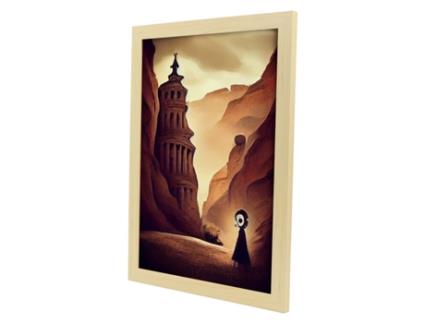 NACNIC Petra Folha Generosa No Estilo De T Burton Ilustrações De Monumentos Cidades Países Inspirados Na Arte Gótica E Escura Design A3 Black Frame