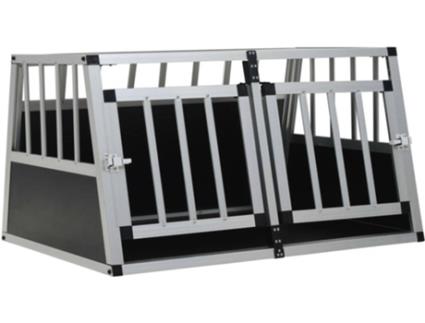 Transportadora para Cães  Porta Dupla (Cinzento - 89x69x50cm - Alumínio - L - Porte Grande)