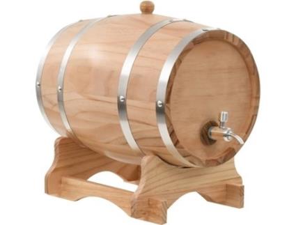 Barril de Vinho  Com Torneira em Madeira de Pinho Maciça 12 L