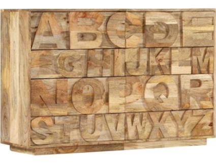 Armário  alfabeto e 6 gavetas mangueira maciça (120x35x79 cm)