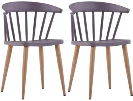 Conjunto 2 Cadeiras de Refeição  247289 Plástico Cinzento