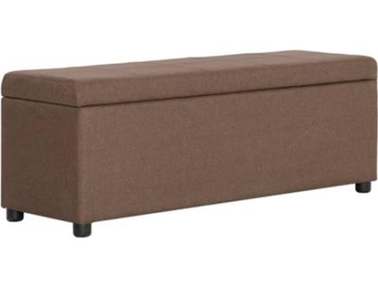 Banco  c/ compartimento arrumação 116 cm poliéster castanho