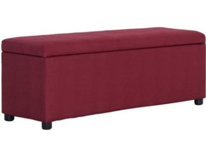 Banco  c/ compart. arrumação 116 cm poliéster vermelho tinto