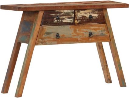 Mesa Consola  Madeira Recuperada Maciça (110x30x75cm)