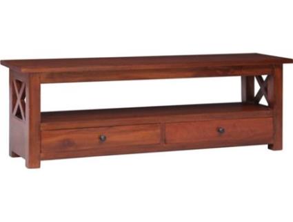 Móvel de TV  (120x30x40cm - Madeira Maciça - Castanho)