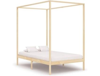 Estrutura de Cama  com toldo 140x200 cm pinho maciço