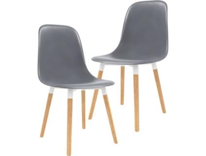 Conjunto 2 Cadeiras de Refeição  248238 Plástico Cinzento
