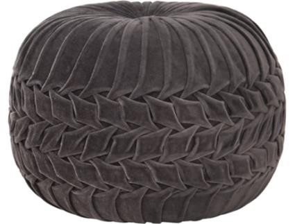 Pufe  veludo algodão design smock 40x30 cm antracite