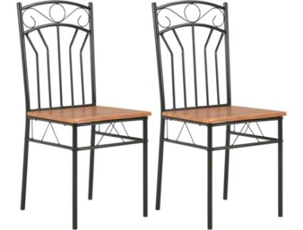 Conjunto 2 Cadeiras de Refeição  281399 Mdf Castanho