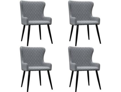 Conjunto 4 Cadeiras de Refeição  278803 Tecido Cinzento Claro