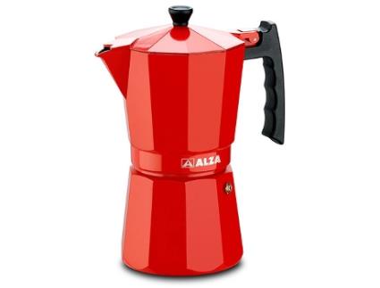 Cafeteira ALZA Luxe Red 6T Aluminio Indução