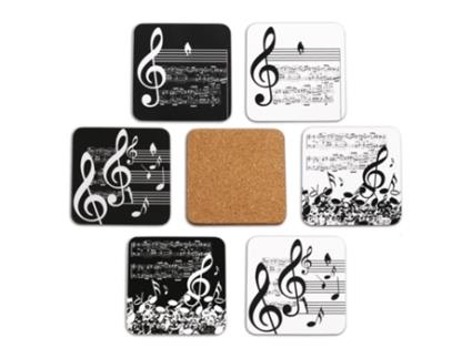 Pack de 6 Bases para Copos JAVIER (10 x 10 cm - Madeira e Cortiça)