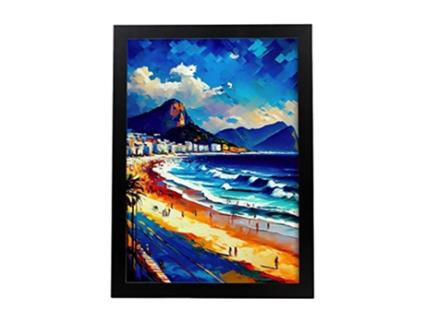 NACNIC - Pôster Copacabana No Estilo De Tinta A Óleo Ilustrações De Monumentos E Cidades Em Estilo Fotográfico Em Cores A3 Black Frames Pôster Copacabana No Estilo De Tinta A Óleo Ilustrações De Monumentos E Cidades Em Estilo Fotográfico Em Cores A3 Black Frames