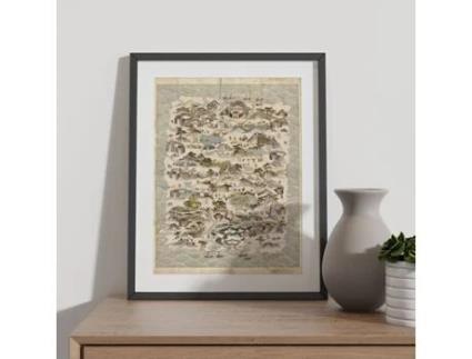 Cartazes Geográficos De NACNIC Em Estilo Vintage Mapa De Hainan (China) De 1820 1875 Ilustrações De Mapamundis Antigos A3 Com Armação Branca