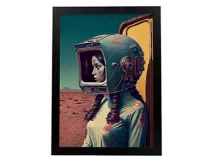 Capacete De Tv NACNIC No Surrealismo Cinematográfico Ilustrações E Gravuras De Desenhos Animados Abstratos E Artísticos Para A3 Black Frames