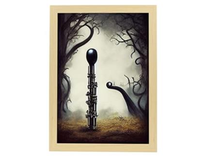 NACNIC Oboe Placa Himblelha No Estilo De T Burton Ilustrações De Cenas E Lugares Inspirados Na Arte Gótica E Escura A3 Madeira De Madeira