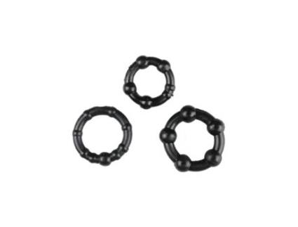 Pacote De Anéis De Ereção De Desempenho Preto TRINITY VIBES