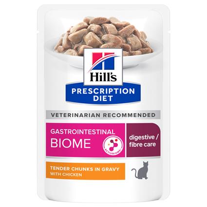 Hill's Prescription Diet Gastrointestinal Biome frango saquetas para gato - 12 x 85 g
