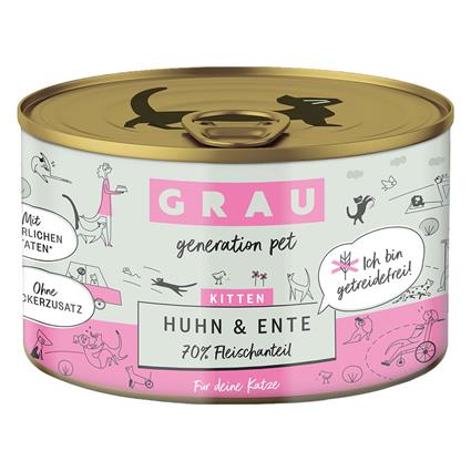 GRAU Kitten sem cereais - Frango e pato (24 x 200 g)