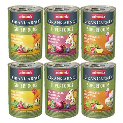 Animonda GranCarno Superfoods Adult - Pack misto  - 6 x 400 g
